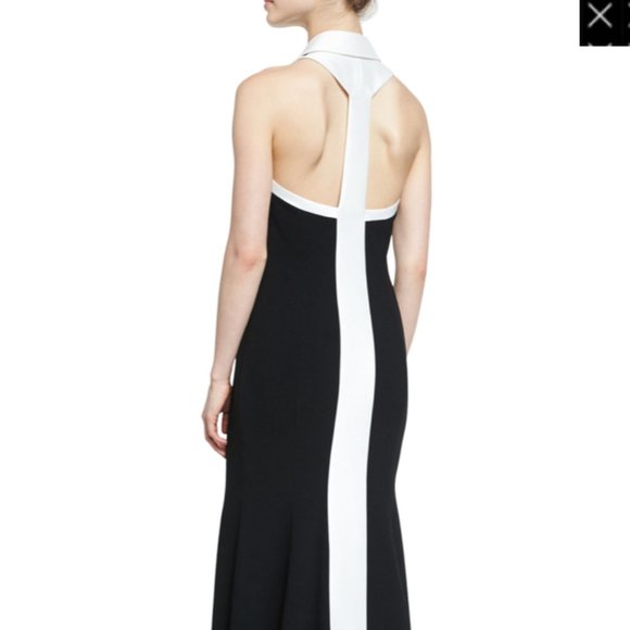 Theia Deep V Tuxedo Gown - Picture 8 of 8